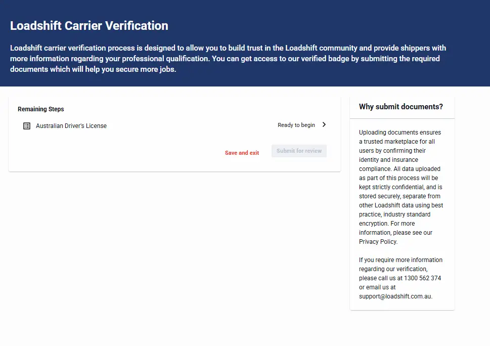 documents for verification
