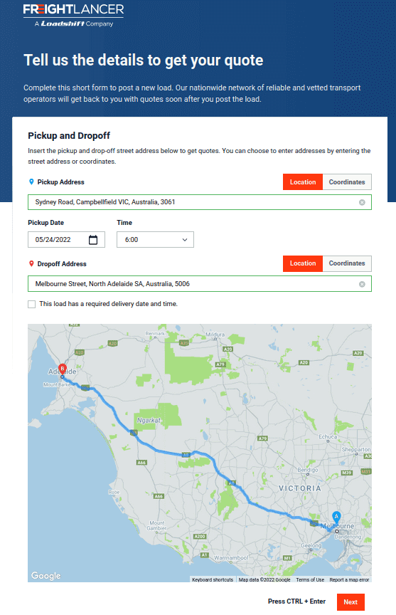 Posting a load initial steps