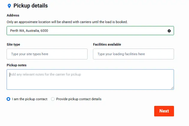 Posting a load pick up detail step