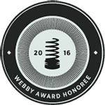 Logo des meilleurs pratiques 2016 du Webby Official Honoree