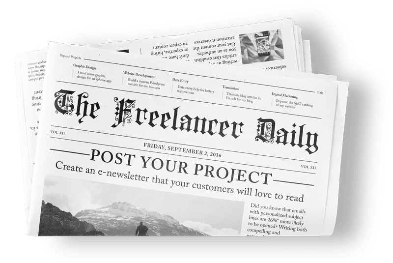 Illustration of a Freelancer newspaper.