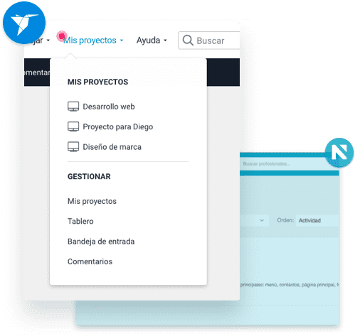 Illustration of how to find your transferred projects