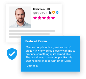 Freelancer profile card with verified badge and featured review