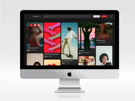 Monitor with a homepage redesign on it