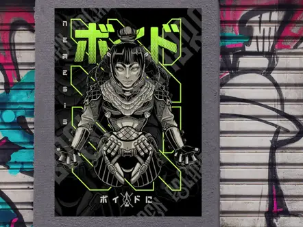 Illustration of a cyber punk character