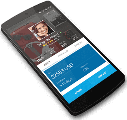 Freelancer App displayed on a smartphone